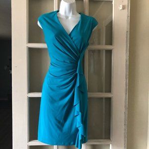 Boston Proper Ruched Ruffle Dress
